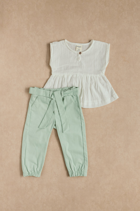 Conjunto Pantalón Plano Niña Bebe Amapola