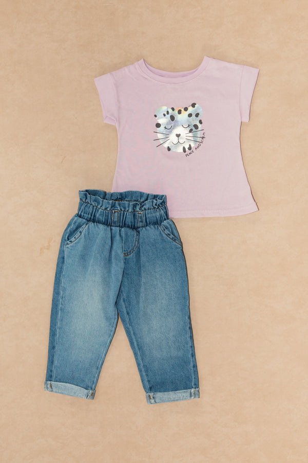CONJUNTO PANTALON INDIGO NIÑA BEBE