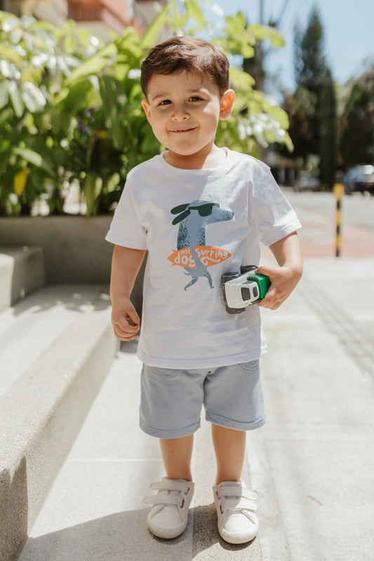 @Conjunto Bermuda Niño BB perro surfer