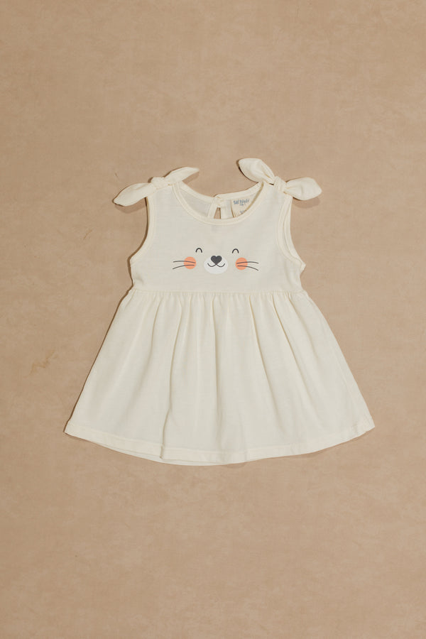 VESTIDO NIÑA BEBE MOÑITOS