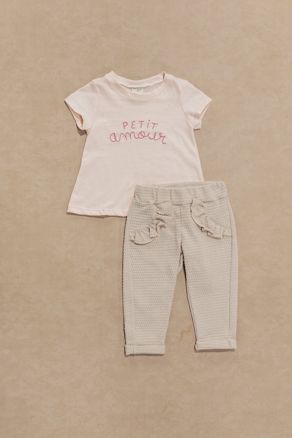 Baby Girl Leggings Set with Glitter Background