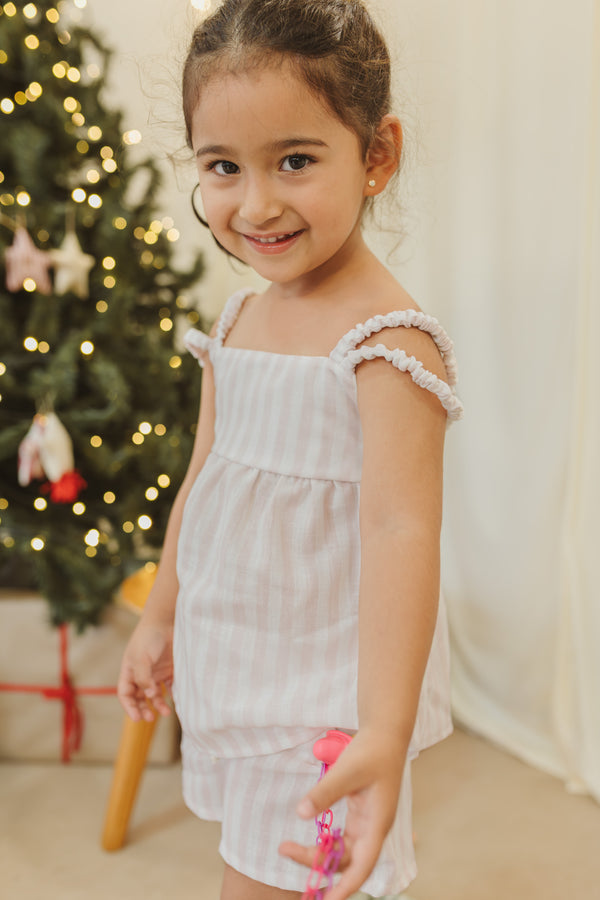 SET SHORT NIÑA BEBE LINO