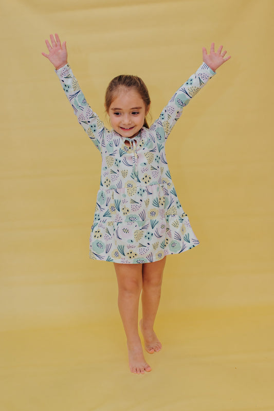 Stelina Flower Girl's Long Sleeve Dress