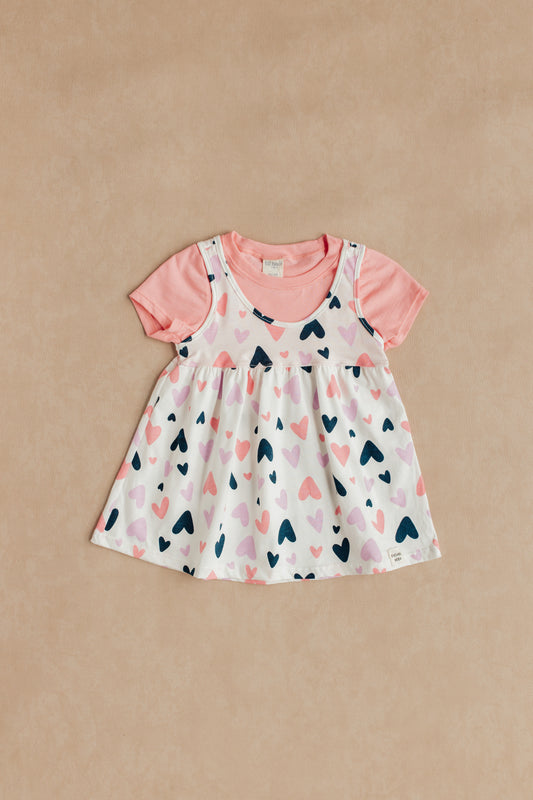 VESTIDO NIÑA BEBE CORAZONES