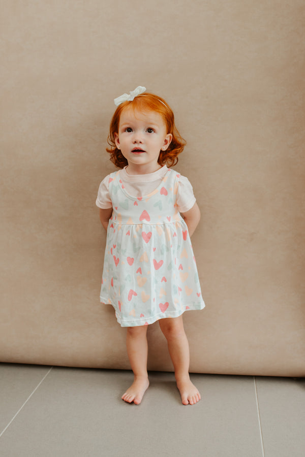 VESTIDO NIÑA BEBE CORAZONES